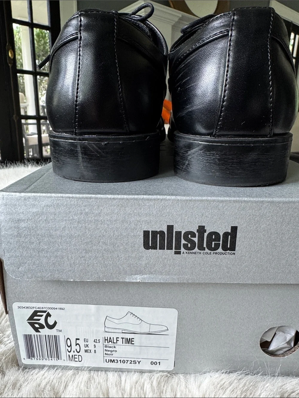 Kenneth Cole Black Cap-Toe Oxford Dress Shoes